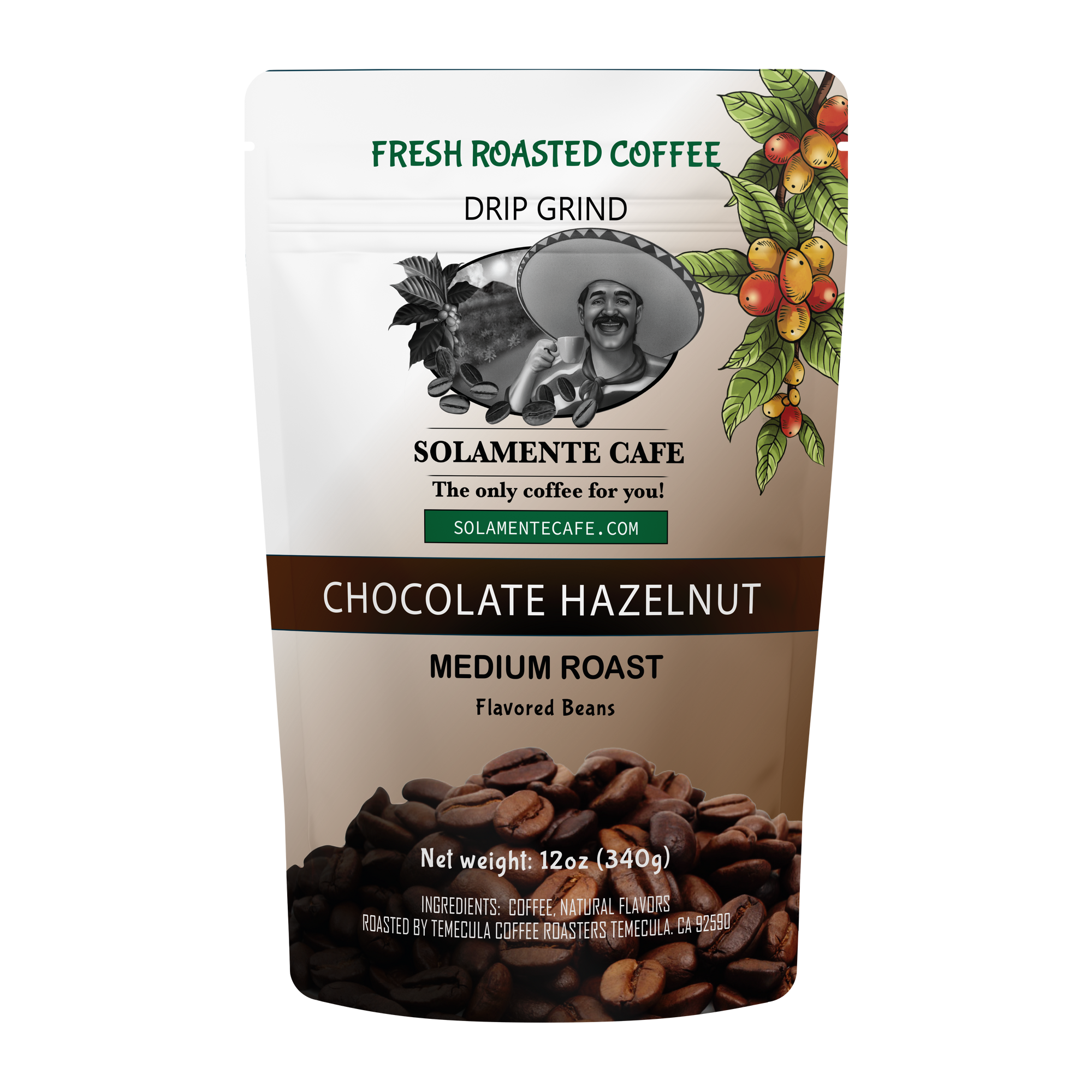 Chocolate Hazelnut Flavored Coffee - Solamente Cafe