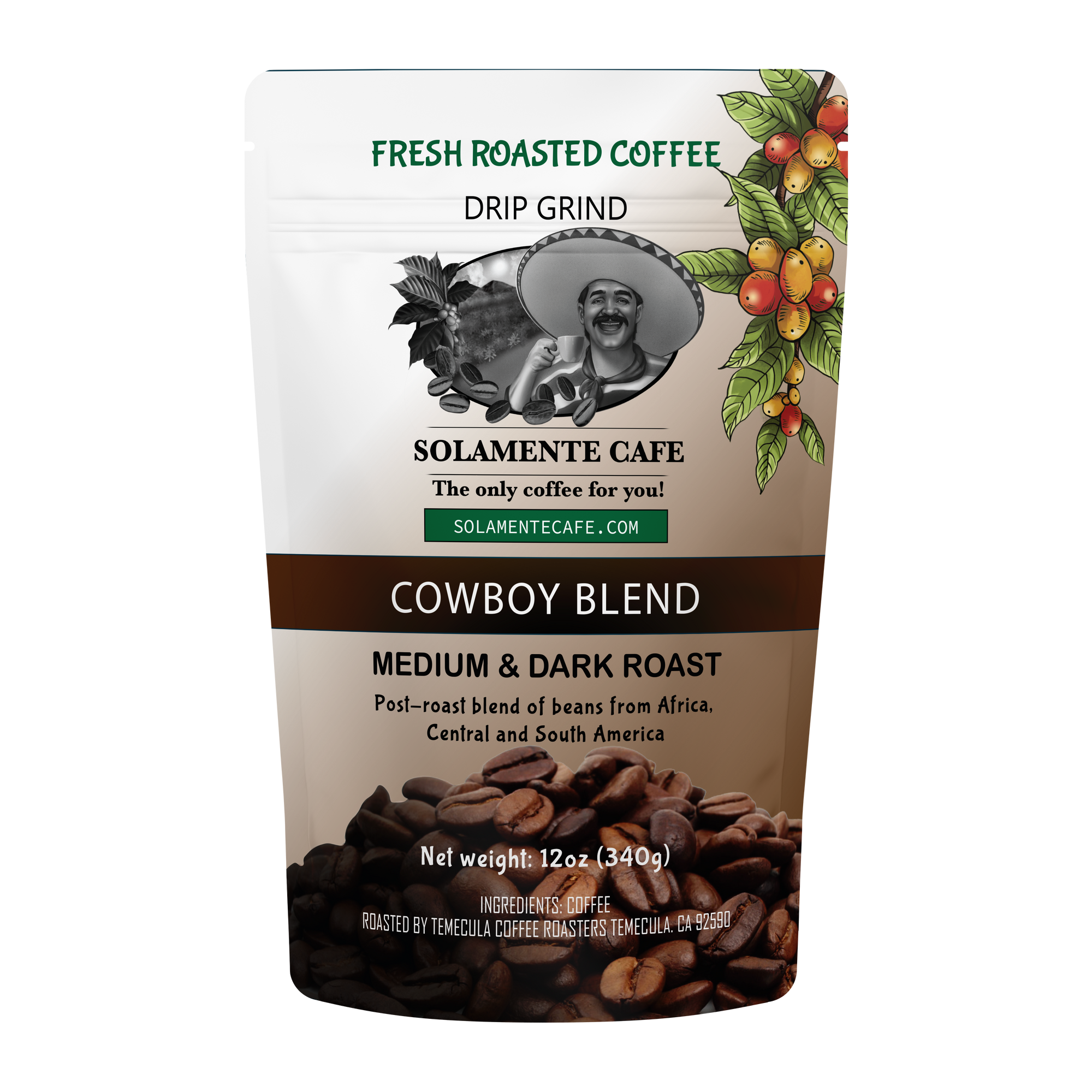 Cowboy Blend - Medium and Dark Roast - Solamente Cafe